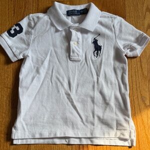 Polo by Ralph Lauren White and Navy Kids Polo Shirt